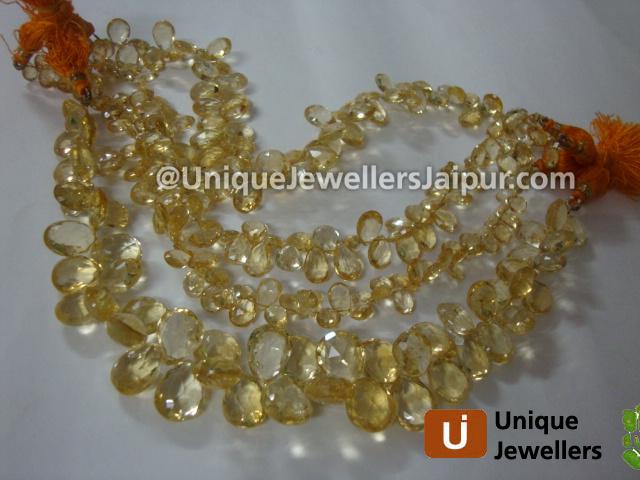 Citrine Faceted Pear Beads